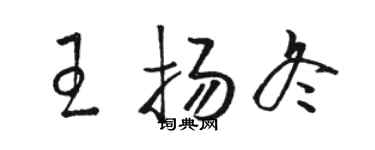 駱恆光王揚冬草書個性簽名怎么寫