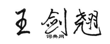 駱恆光王劍翹行書個性簽名怎么寫