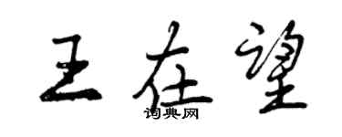 曾慶福王在望行書個性簽名怎么寫