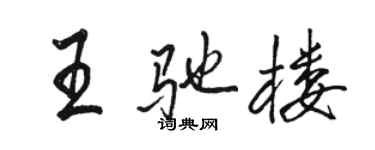 駱恆光王馳樓行書個性簽名怎么寫