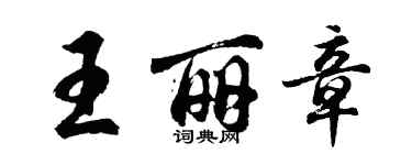 胡問遂王麗章行書個性簽名怎么寫