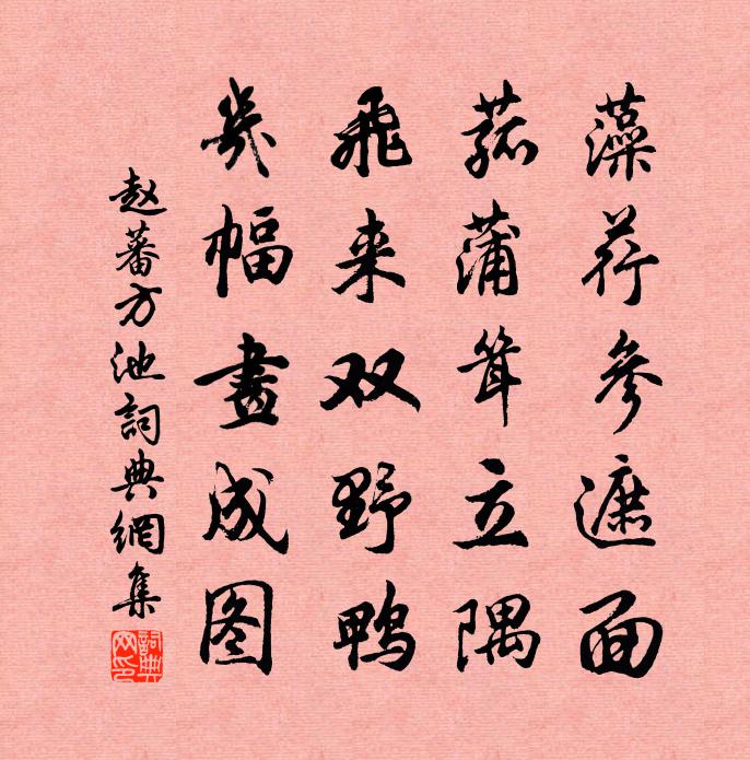 趙蕃方池書法作品欣賞