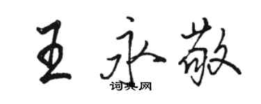 駱恆光王永敬行書個性簽名怎么寫