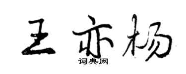 曾慶福王亦楊行書個性簽名怎么寫