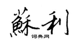 王正良蘇利行書個性簽名怎么寫
