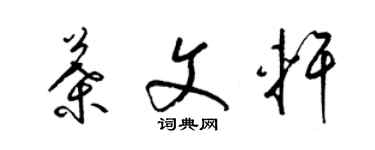 梁錦英葉文軒草書個性簽名怎么寫