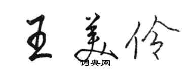 駱恆光王美伶行書個性簽名怎么寫