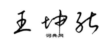 梁錦英王坤能草書個性簽名怎么寫