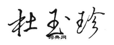 駱恆光杜玉珍行書個性簽名怎么寫