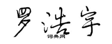 曾慶福羅浩宇行書個性簽名怎么寫