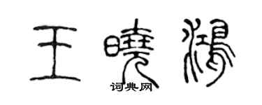 陳聲遠王曉鴻篆書個性簽名怎么寫