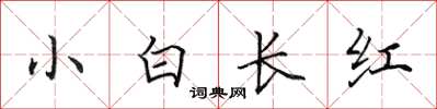 田英章小白長紅楷書怎么寫