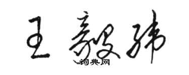 駱恆光王毅緯草書個性簽名怎么寫