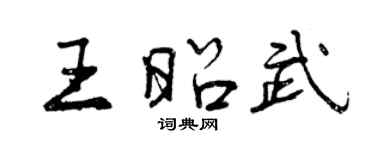 曾慶福王昭武行書個性簽名怎么寫