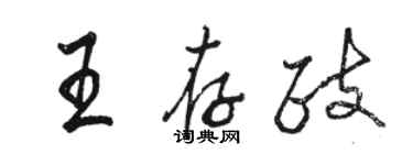 駱恆光王存政行書個性簽名怎么寫