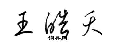 梁錦英王皓夭草書個性簽名怎么寫