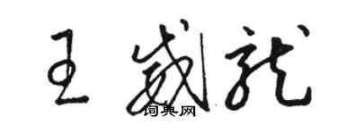 駱恆光王威龍草書個性簽名怎么寫