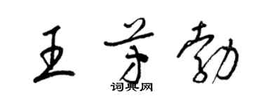 梁錦英王芳勃草書個性簽名怎么寫