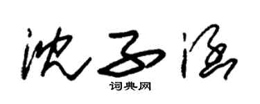 朱錫榮沈子涵草書個性簽名怎么寫