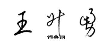 梁錦英王升勇草書個性簽名怎么寫