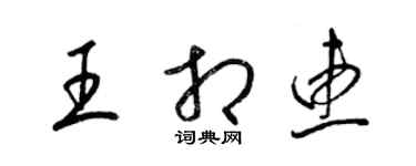 梁錦英王相惠草書個性簽名怎么寫