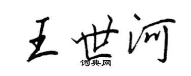 王正良王世河行書個性簽名怎么寫