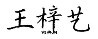 丁謙王梓藝楷書個性簽名怎么寫