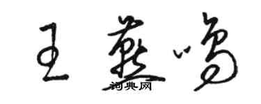 駱恆光王燕鳴草書個性簽名怎么寫