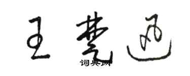 駱恆光王楚迅草書個性簽名怎么寫