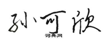 駱恆光孫可欣行書個性簽名怎么寫