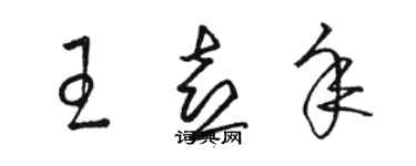 駱恆光王喜年草書個性簽名怎么寫