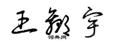 曾慶福王贏宇草書個性簽名怎么寫