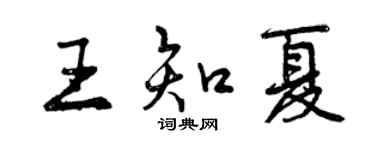 曾慶福王知夏行書個性簽名怎么寫