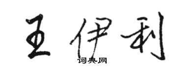 駱恆光王伊利行書個性簽名怎么寫