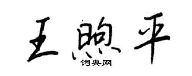 王正良王煦平行書個性簽名怎么寫