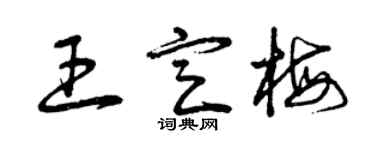 曾慶福王定梅草書個性簽名怎么寫