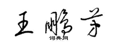 梁錦英王鵬芳草書個性簽名怎么寫