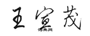 駱恆光王宣茂行書個性簽名怎么寫