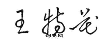 駱恆光王特花草書個性簽名怎么寫