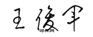 駱恆光王俊軍草書個性簽名怎么寫