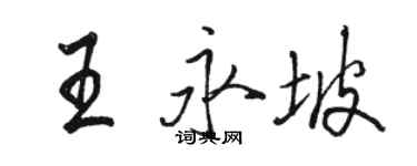 駱恆光王永坡行書個性簽名怎么寫