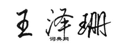 駱恆光王澤珊行書個性簽名怎么寫