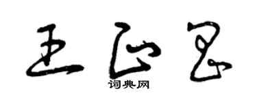 曾慶福王正昌草書個性簽名怎么寫