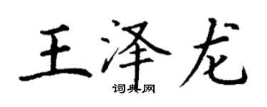 丁謙王澤龍楷書個性簽名怎么寫