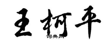 胡問遂王柯平行書個性簽名怎么寫