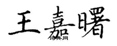 丁謙王嘉曙楷書個性簽名怎么寫
