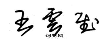 朱錫榮王雲慰草書個性簽名怎么寫