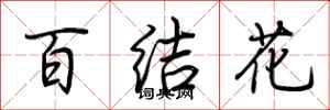 荊霄鵬百結花行書怎么寫