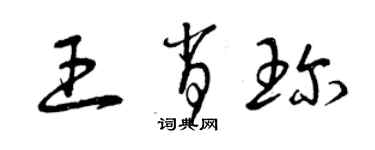 曾慶福王肖珍草書個性簽名怎么寫