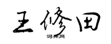 曾慶福王修田行書個性簽名怎么寫